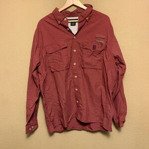 Exofficio Men’s Long Sleeved Vented Fishing Shirt Size XL Maroon